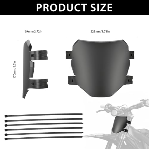 GLECTG Number Plate for Ebike – Universal Downhill Electric Bike Plate for Q20, S1/S2/Y1/RX, X1S/X/X2/MX3/MX4/MX5, XXX, Pro SS/SR/S (Black) - Image 2