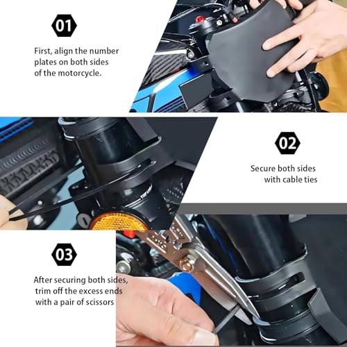GLECTG Number Plate for Ebike – Universal Downhill Electric Bike Plate for Q20, S1/S2/Y1/RX, X1S/X/X2/MX3/MX4/MX5, XXX, Pro SS/SR/S (Black) - Image 5