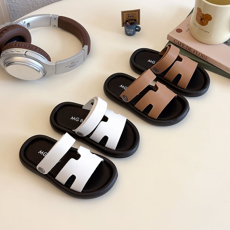 Fashion Boys And Girls Sandals 2025 Children'S Open Toe Casual Beach Shoes Students Half Sandals - Image 2