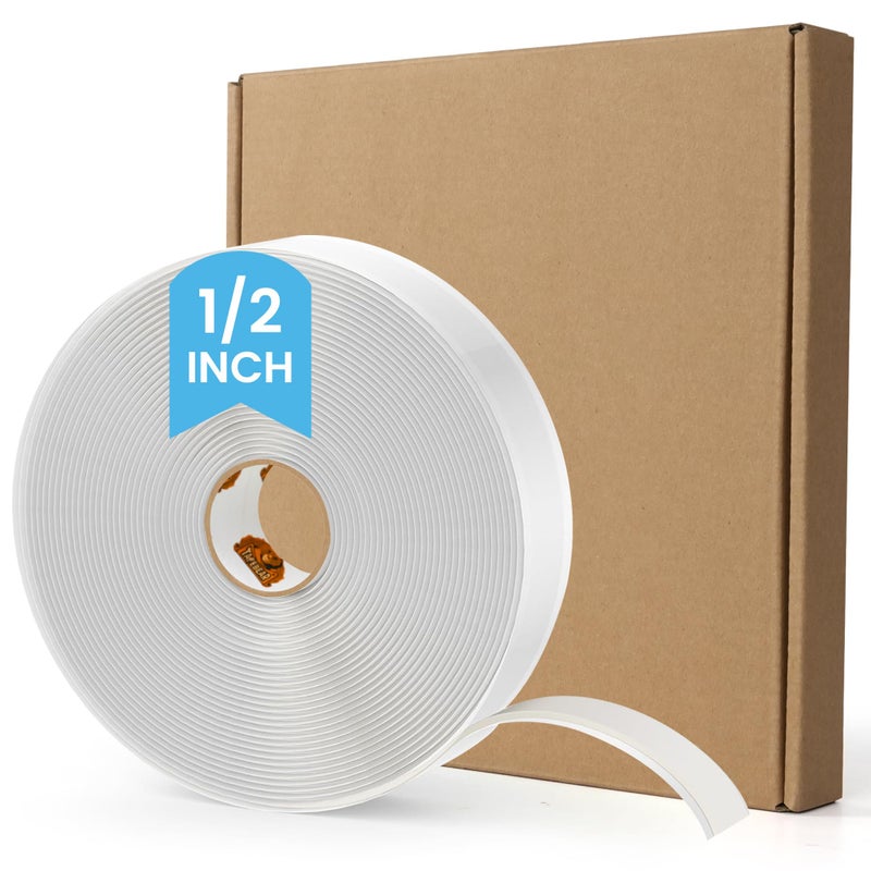 TAPEBEAR Butyl Tape White 1/2" x 30' x 1/8" RV Tape Sealant Waterproof, White Butyl Caulking, Stretchable Butyl Sealant Headlight Sealant Putty Tape EPDM Auto RV Window Sealant - Image 1