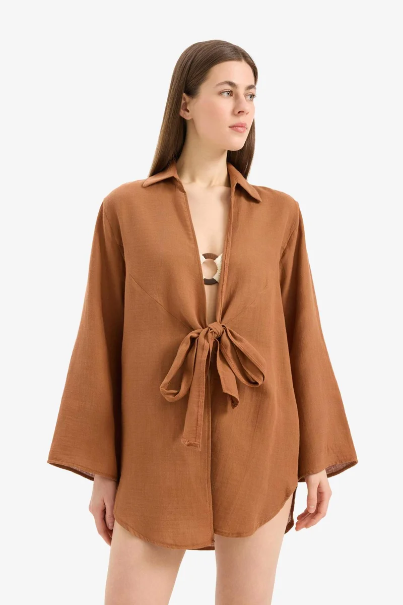 DeFacto Fall in Love Muslin Beach Shirt