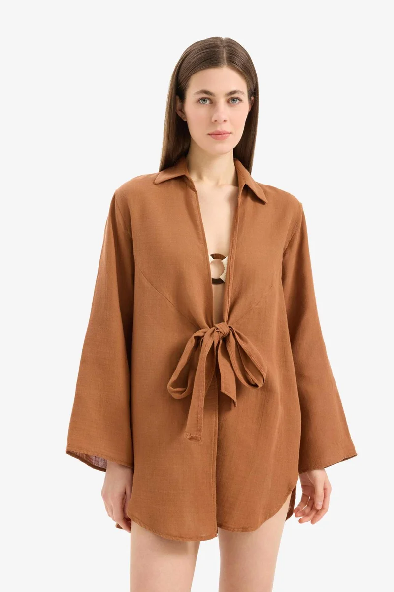 DeFacto Fall in Love Muslin Beach Shirt
