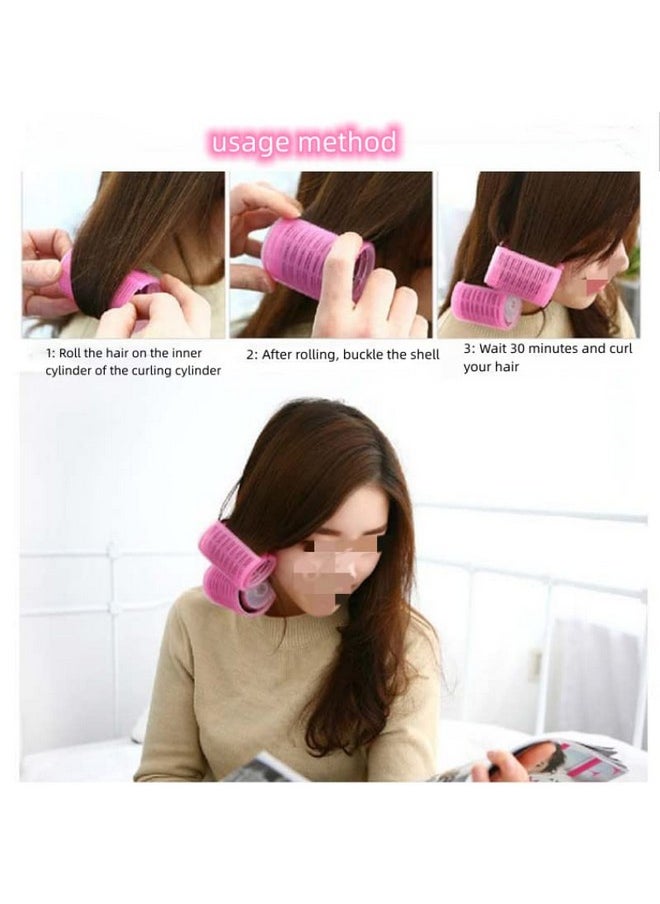 Chinshwehaw Plastic Hair Rollers Curlers Bangs Selfadhesive Hair Volume Hair Curling Styling Tools Magic Women Diy Makeup Tools Pink  - Image 4