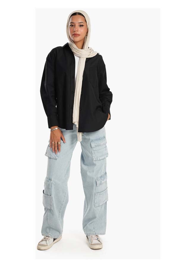 Carina Cotton Blend Collared Shirt - Image 2