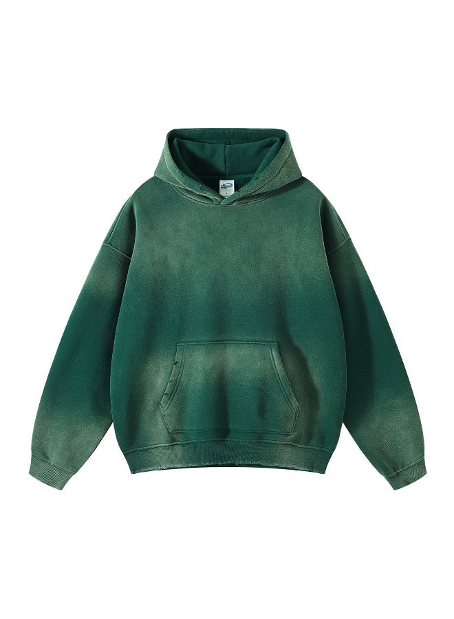 NIBEMINENT Autumn and Winter Washing Spray Dyeing Baggy Hoodies Distressed Hip Hop Gradient Men's and Women's  Hooded Sweatshirts - Image 1