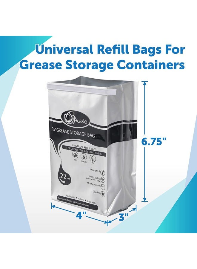 Aussio (15-Pack) Grease Bags Disposable Replacement - Temperature Up to 200℉ - Self-Standing Bags for Cooled Oil Grease and Fat - Image 2