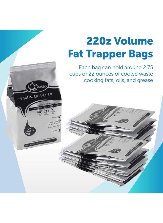 Aussio (15-Pack) Grease Bags Disposable Replacement - Temperature Up to 200℉ - Self-Standing Bags for Cooled Oil Grease and Fat - Image 3