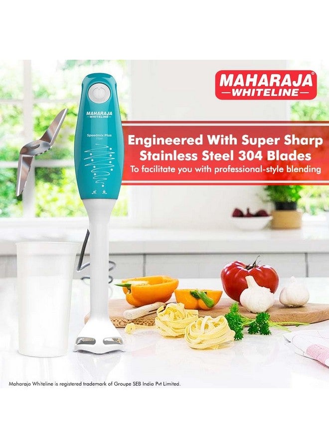 MAHARAJA WHITELINE خلاط يدوي ماهاراجا وايتلاين سبيد ميكس بلس نيو بشفرات من الفولاذ المقاوم للصدأ | أداء طويل الأمد مع محرك بقوة 250 واط | وعاء متعدد الاستخدامات سعة 800 مل | قاعدة بلاستيكية قابلة للفصل (أزرق تركوازي وأبيض) - Image 3