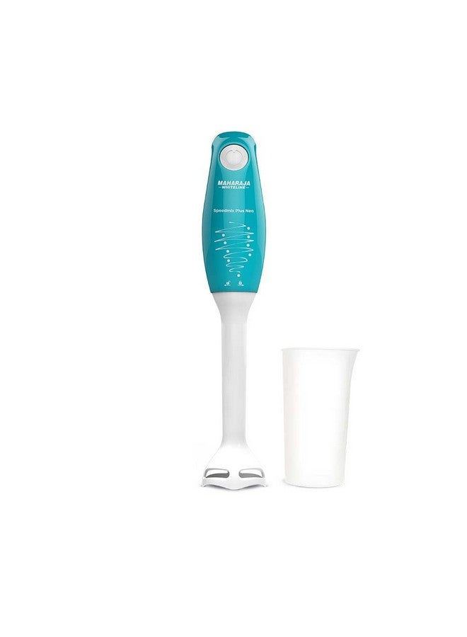 MAHARAJA WHITELINE خلاط يدوي ماهاراجا وايتلاين سبيد ميكس بلس نيو بشفرات من الفولاذ المقاوم للصدأ | أداء طويل الأمد مع محرك بقوة 250 واط | وعاء متعدد الاستخدامات سعة 800 مل | قاعدة بلاستيكية قابلة للفصل (أزرق تركوازي وأبيض) - Image 1