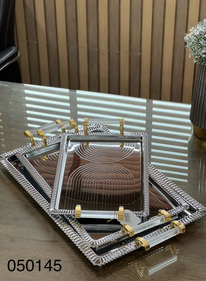 طقم تباسي تقديم ستيل 3 قطع