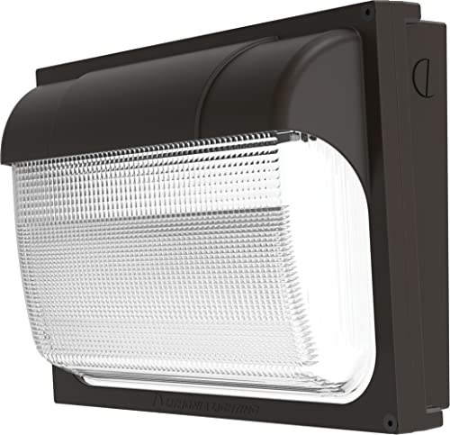 Lithonia Lighting 13" LED Wall Pack Outdoor Light Fixture, Building Wall Light, Adjustable Lumens, 4000K Cool White, MVOLT 120-277V, IP65, Glass Lens, Bronze (TWX2 LED ALO 40K MVOLT DDBTXD) - Image 1
