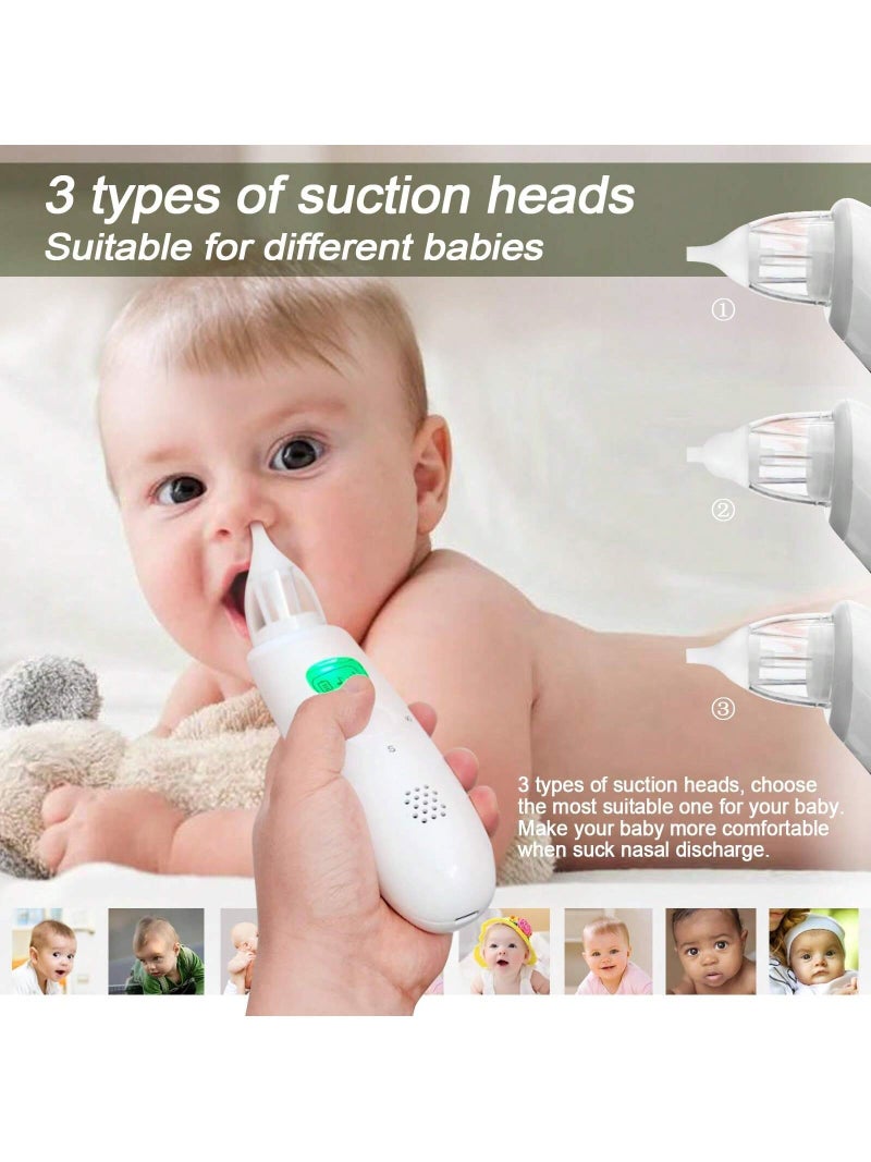 SOLARAE أداة تنظيف الأنف للرضع مع 3 رؤوس سيليكون وموسيقى مهدئة بيضاء - Image 2