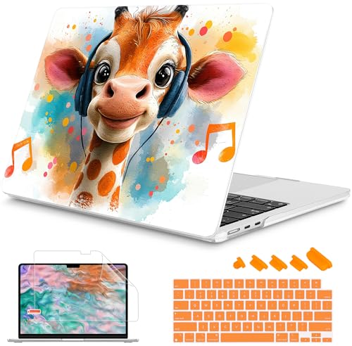 Mektron Case for 2026 MacBook Air 13inch M5 Laptop A3449 with 136inch Liquid Retina Display 2025 2024 2022 M4M3M2 MacBook Air 13 Hard Shell Cover Fit Model A3240 A3113 A2681 Cute Giraffe - Image 1