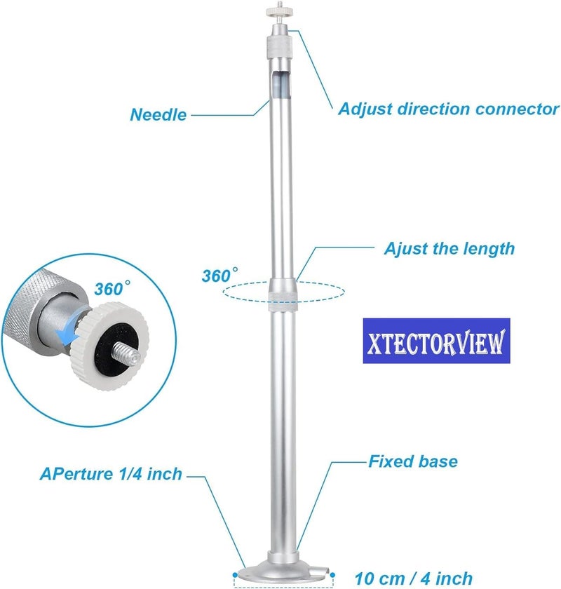 XTECTORVIEW 4FT CCTV Camera Bracket, Universal Ceiling Mount for Projector 360° Degree Rotatable Extendable Tilt Up to 38-48 Inch CCTV DVR, Single Screw Projector Stand Wall Mount -Weight Capacity 5KG - Image 2