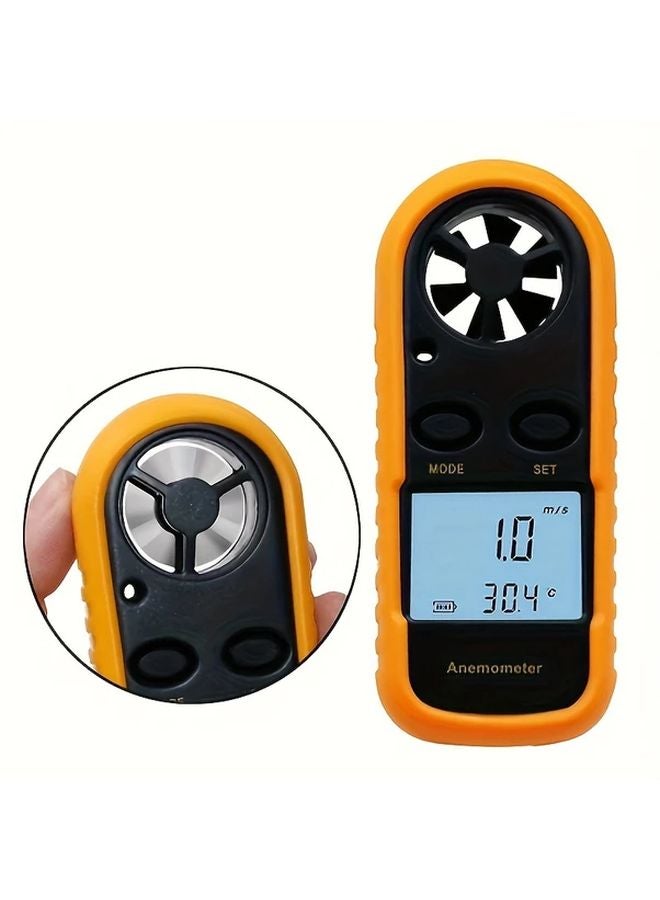 1pc Digital Anemometer Wind Speed Meter Temperature Tester With LCD Backlight Display - Image 1