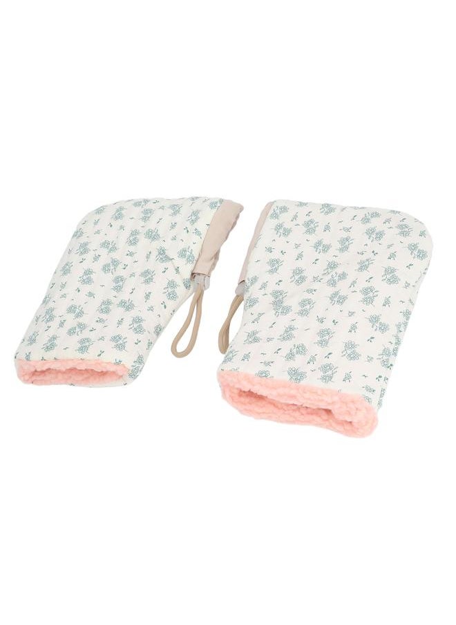 Thoraya - Kids Bike Gloves for Balance Bikes Riding Adjustable Drawstring Soft Plush Lining Cute Floral Print Bicycles Gloves - Image 1