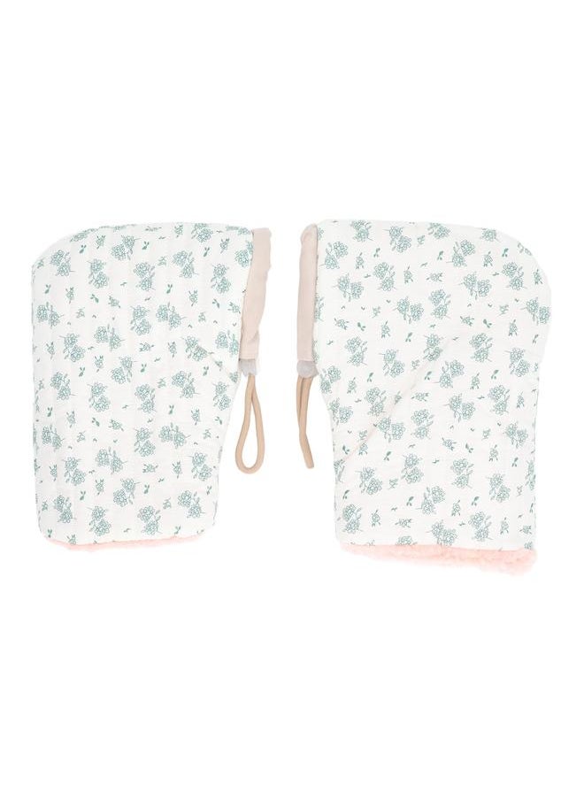 Thoraya - Kids Bike Gloves for Balance Bikes Riding Adjustable Drawstring Soft Plush Lining Cute Floral Print Bicycles Gloves - Image 1