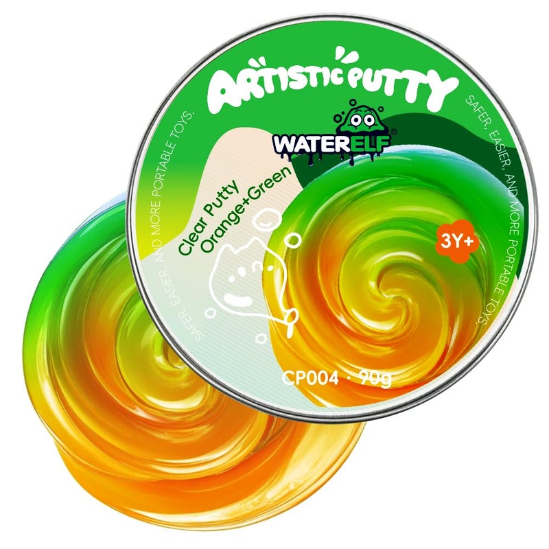 WATERELF Transparent Putty Slime for Kids Fidget Sensory Artistic Therapy Putty Toys for Boys Girls Adults Stress Relief NonSticky OrangeBlue - Image 3