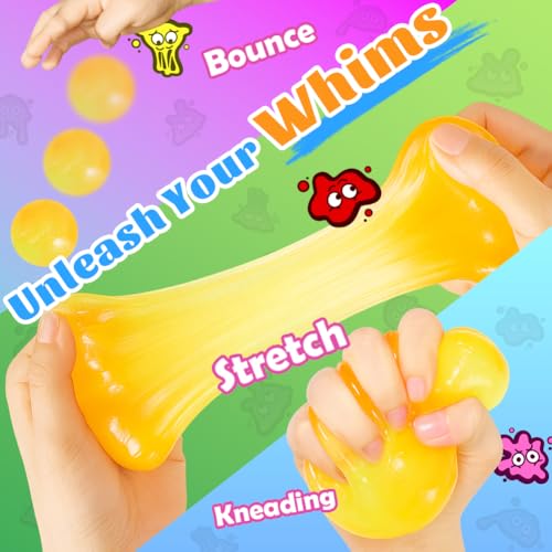 WATERELF Transparent Putty Slime for Kids Fidget Sensory Artistic Therapy Putty Toys for Boys Girls Adults Stress Relief NonSticky OrangeBlue - Image 5