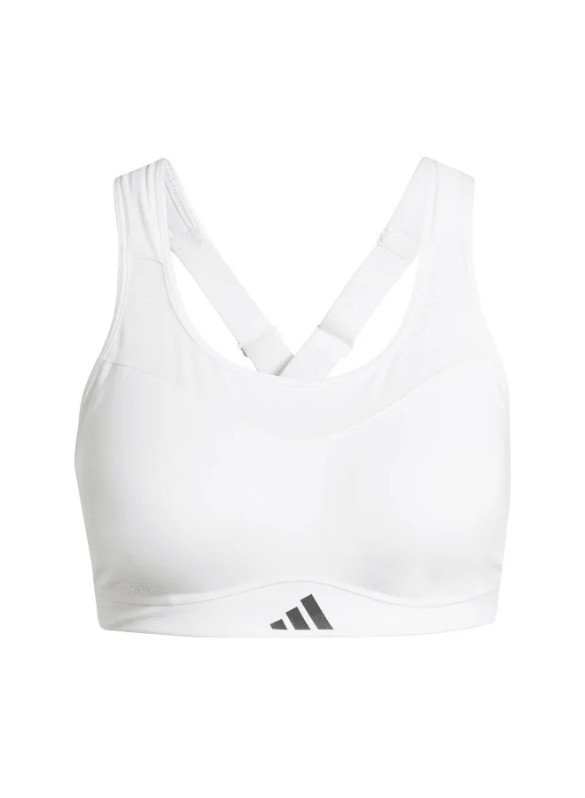 Adidas Adidas Tlrdim Hs Bra White Training Bra For Women XS A-B