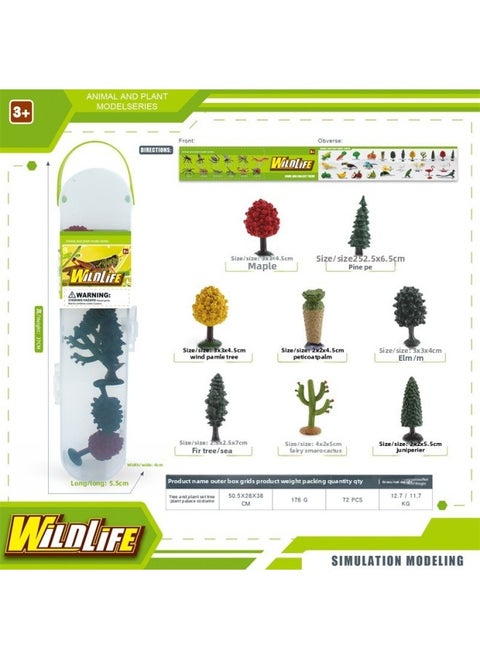 Mini Simulation Marine Fish Prehistoric Animals Ancient Marine Life Deep Sea Biological Storage Box Set Model Ornaments-Color:BL-1206B Tree Plant Set 176g
