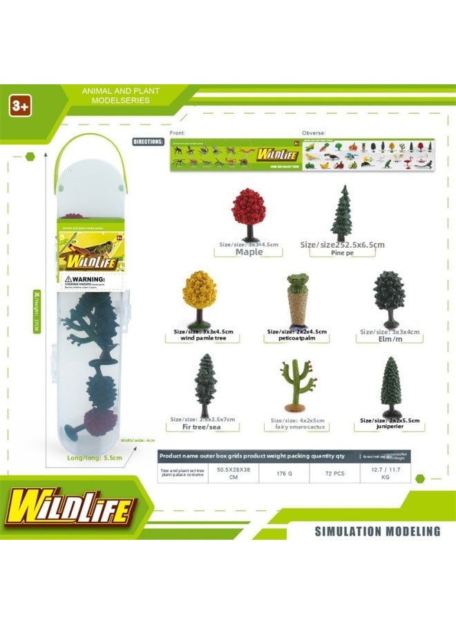 Generic - Mini Simulation Marine Fish Prehistoric Animals Ancient Marine Life Deep Sea Biological Storage Box Set Model Ornaments-Color:BL-1206B Tree Plant Set 176g - Image 1