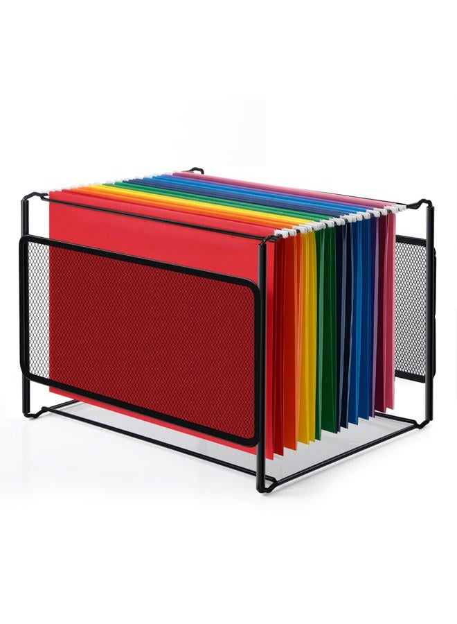 COMIX Hanging File Folder Frame,Legal and Letter Size,Hanging File Organizer Holder Rack Hanging Folder Rails for Filing Cabinet Desk Drawer,Black - Image 1