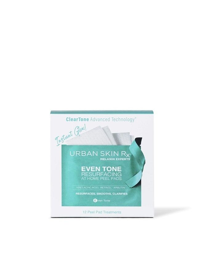Urban Skin Rx - Even Tone Resurfacing At Home Peel Pads | Pre-Soaked Treatment Pads Resurface, Smooth, and Improve the Appearance of Uneven Skin Tone. Formulated with Lactic Acid and Retinol |12 Count - Image 1