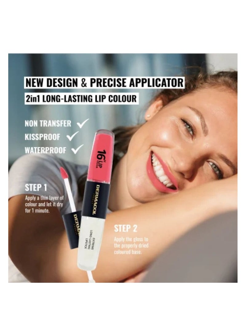 ديرماكول 16H أحمر شفاه 2 في 1 يدوم طويلاً 06، 7.1 مل - Image 3