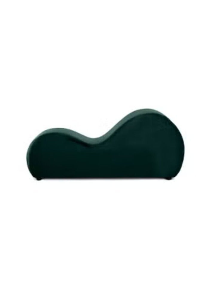 House One Small Romantic Chaise Longue Luxury Solid Pattern Of Velvet Fabric - Dark Green -170x70x40cm - Image 4