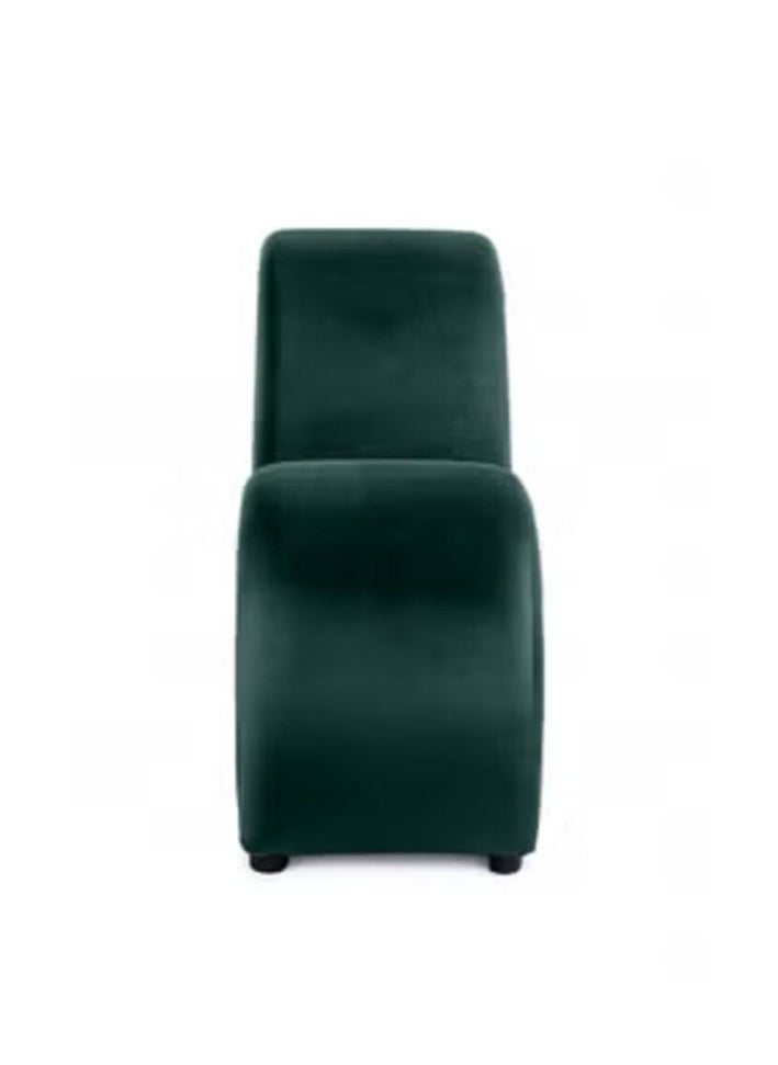 House One Small Romantic Chaise Longue Luxury Solid Pattern Of Velvet Fabric - Dark Green -170x70x40cm - Image 5
