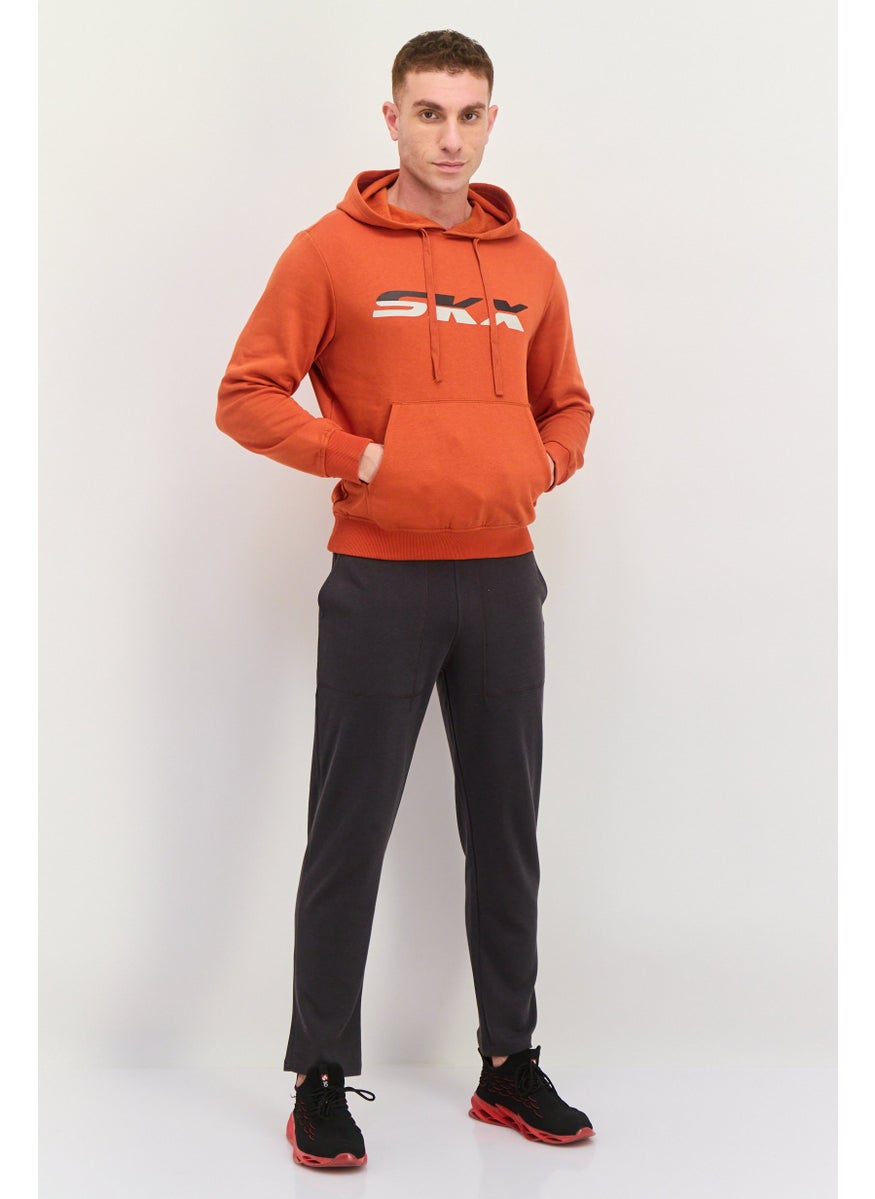 SKECHERS Men Sportswear Fit  Graphic Print Long Sleeves Outdoor Sweatshirt, Orange  - Image 4