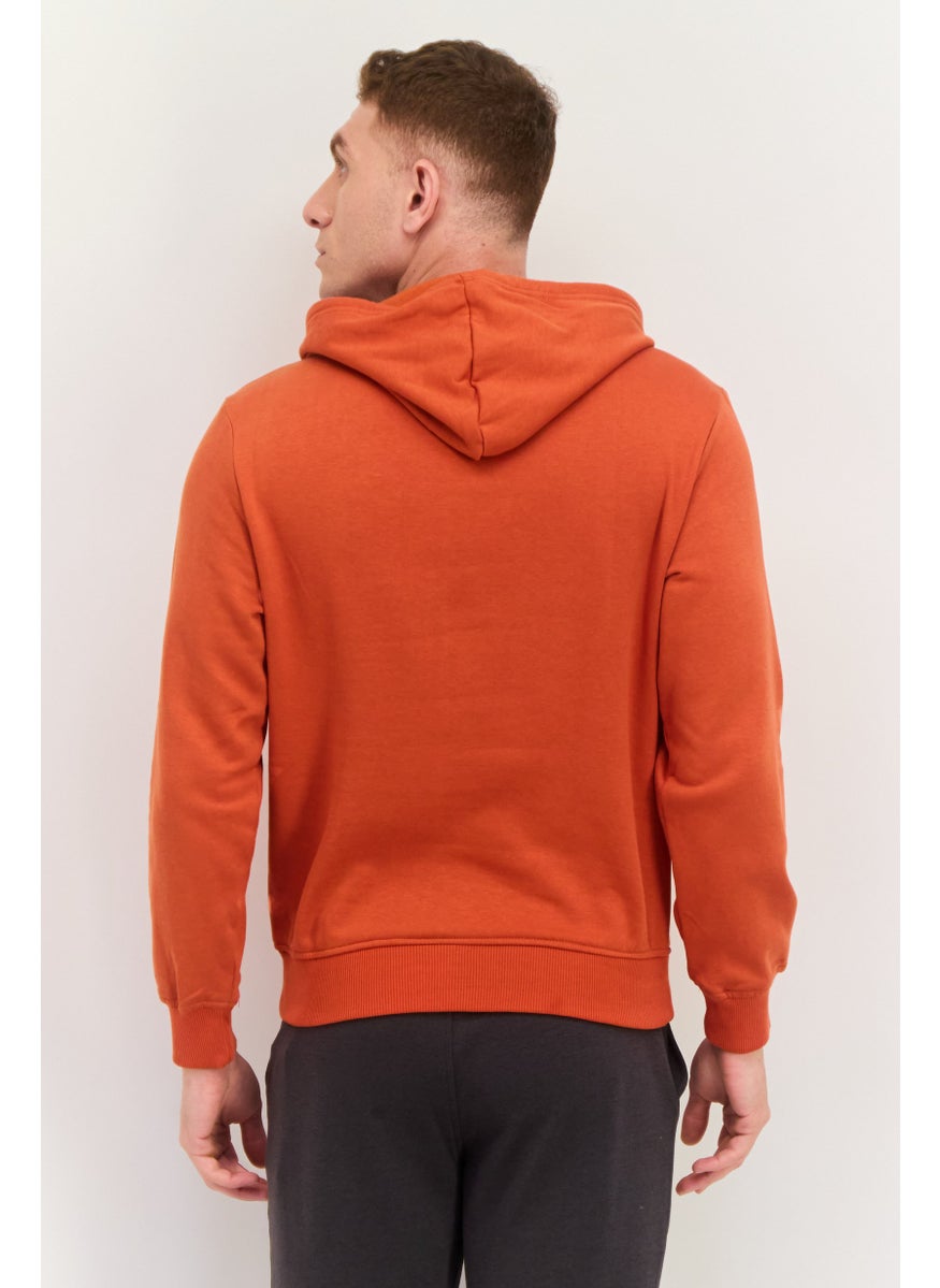 SKECHERS Men Sportswear Fit  Graphic Print Long Sleeves Outdoor Sweatshirt, Orange  - Image 3