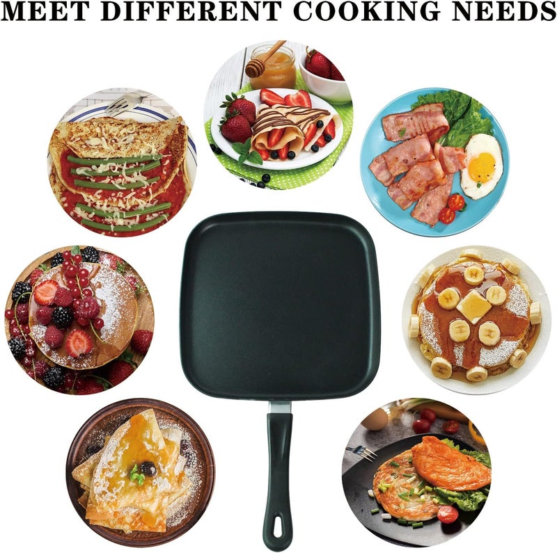 LECOOKING 10 Inch Square Griddle Pan, Nonstick Grill Pan for Cooking Eggs, Omelettes, and More, Griddle Cookware, PFOA Free - Image 5