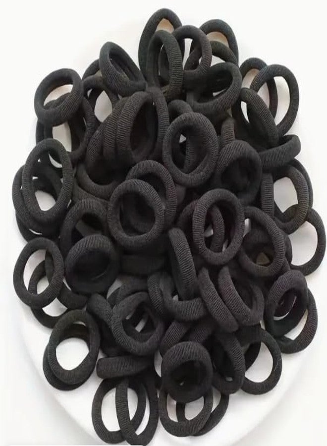 Krisus 200pcs Soft Tiny Hair Bands for Babies and Girls – Cotton Stretch No-Pull Elastic Hair Ties, Non-Slip Mini Rubber Bands, Gentle Small Holders for Ponytails Braids & Baby Hairstyles (Black) - Image 1