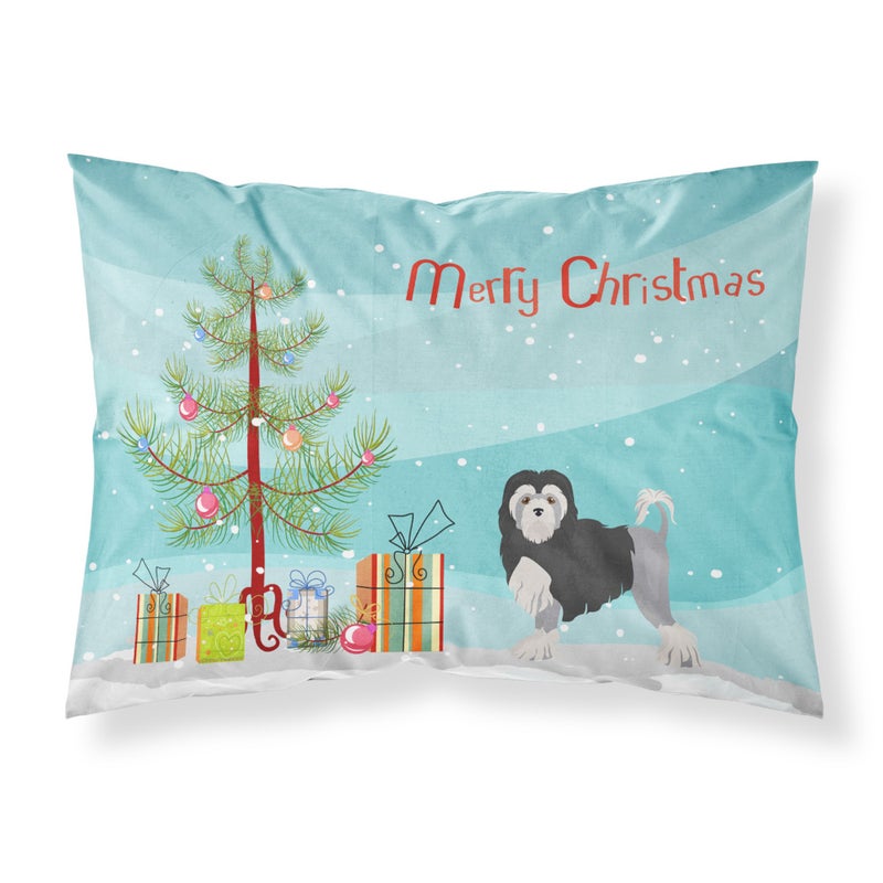 ""Caroline's Treasures Lwchen or Little Lion Dog Christmas Tree Fabric Standard pillowcases  Multicolor""