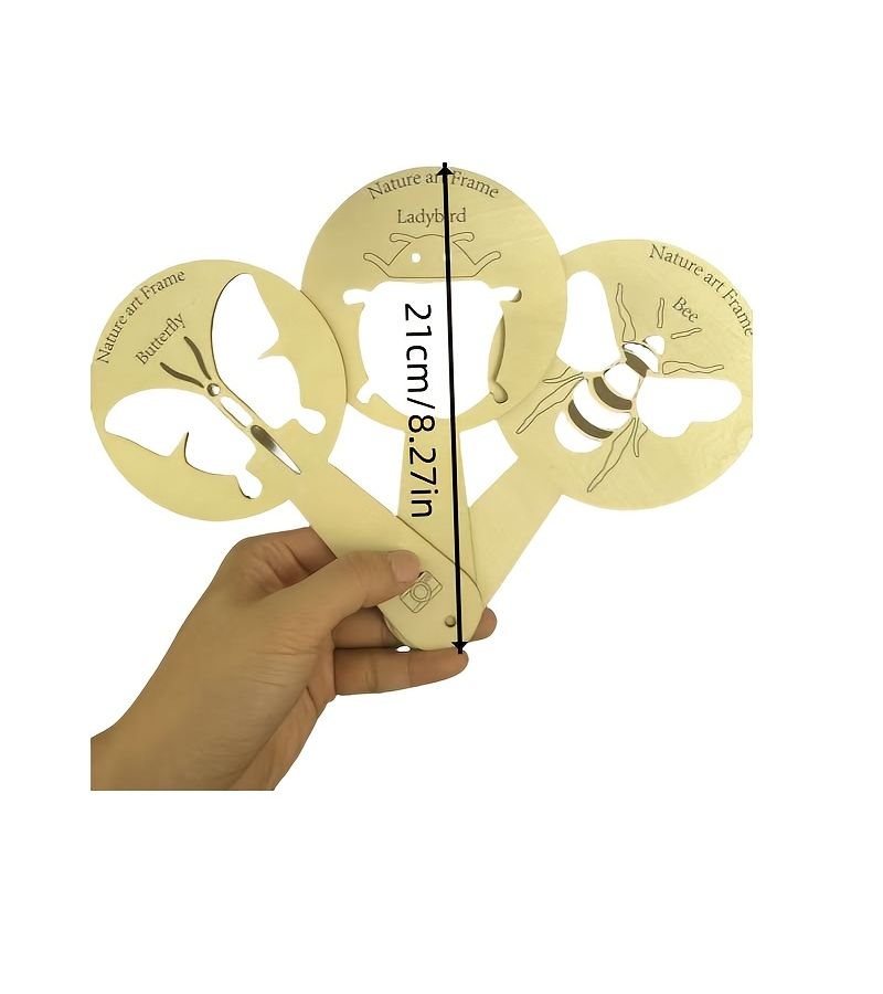 3pcs Bee And Butterfly Natural Art Photo Frame Set Wooden Craft Set For Inspiring Imagination Outdoors In Spring - Image 2