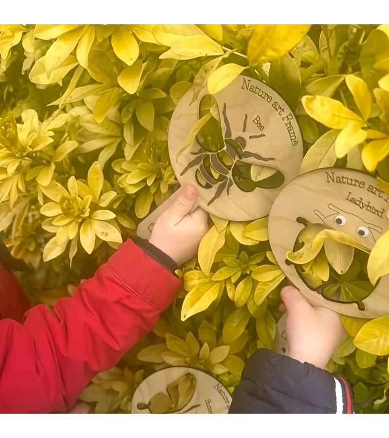 3pcs Bee And Butterfly Natural Art Photo Frame Set Wooden Craft Set For Inspiring Imagination Outdoors In Spring - Image 4