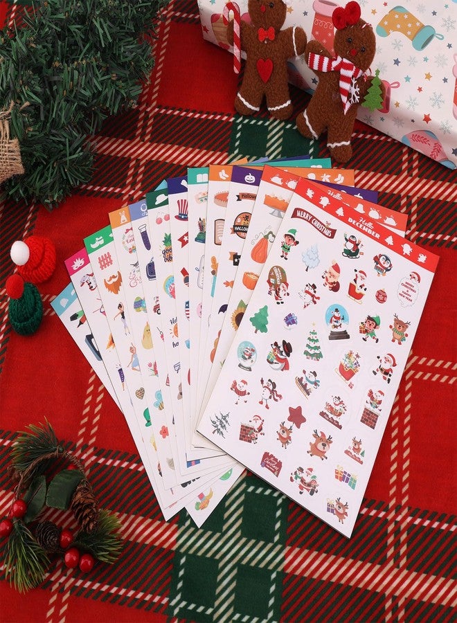 XIHIRCD 12 Sheets for Daily General Events Kids Teens Gift Holiday Stickers12 Styles, Monthly Celebrations Planner Stickers, Calendar Stickers Calendar Planning Stickers Scrapbooking - Image 4