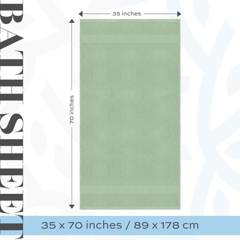 White Classic White Classic Luxury Bath Sheet Towels Extra Large | Highly Absorbent Hotel spa Collection Bathroom Towel | 35x70 Inch | 2 Pack (Green)  - Image 4