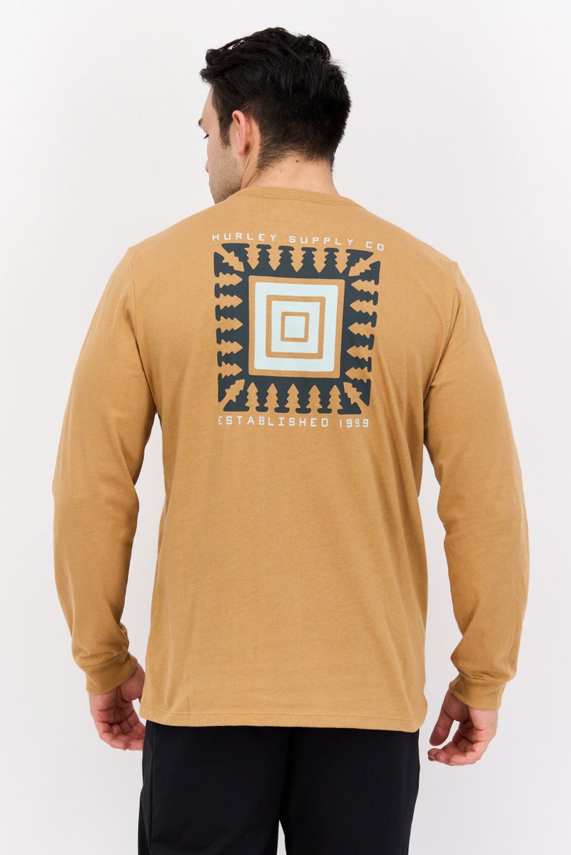 Hurley Men Sportswear Fit Short Sleeve Outdoor T-Shirts, Caramel  - Image 3
