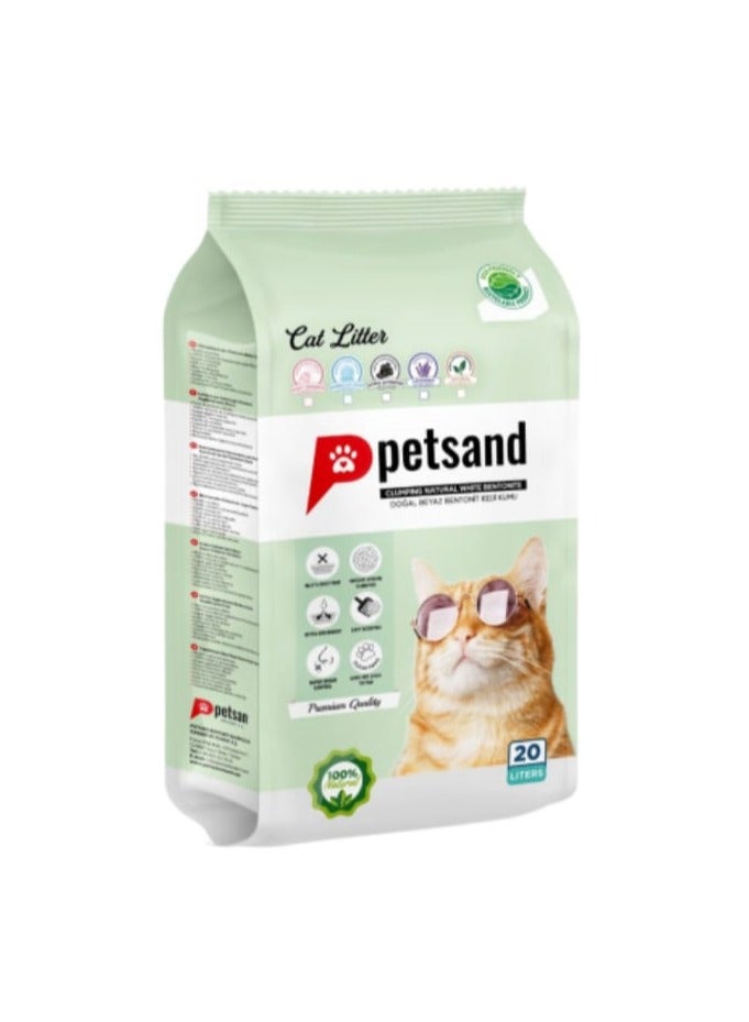 بيت ساند رمل قطط متكتلة من Petsand - بودرة أطفال 20 لتر