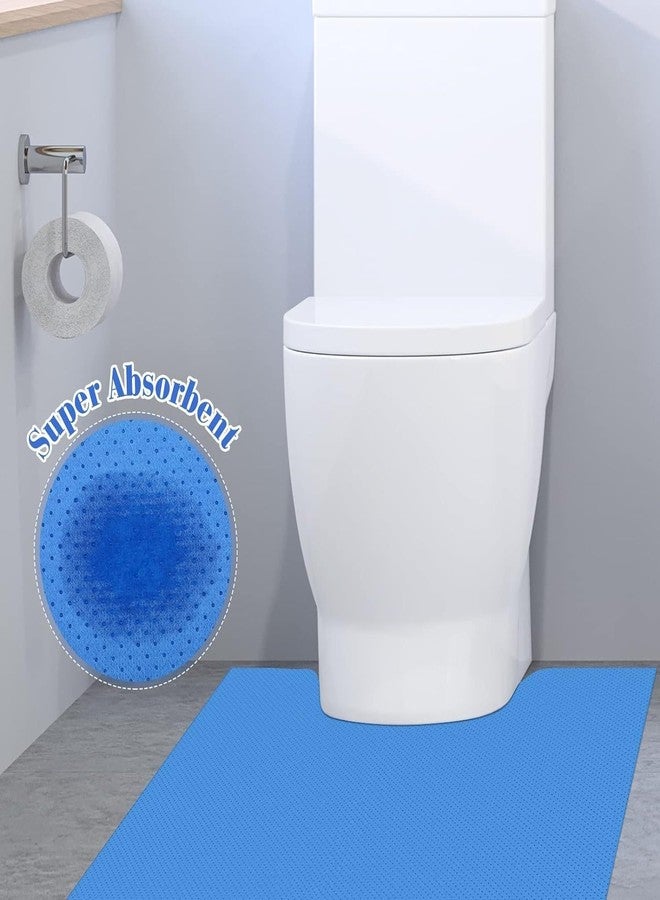 SYMHHA Blue Upgraded 25 Pack Disposable Toilet Mats,Super Absorbent Toilet Training Mat for Kids & Adults,Non-Slip Pads for Bathroom Floor,U-Shaped Potty Training Rug,Around Toilet Urine Protector 24"x22" - Image 4