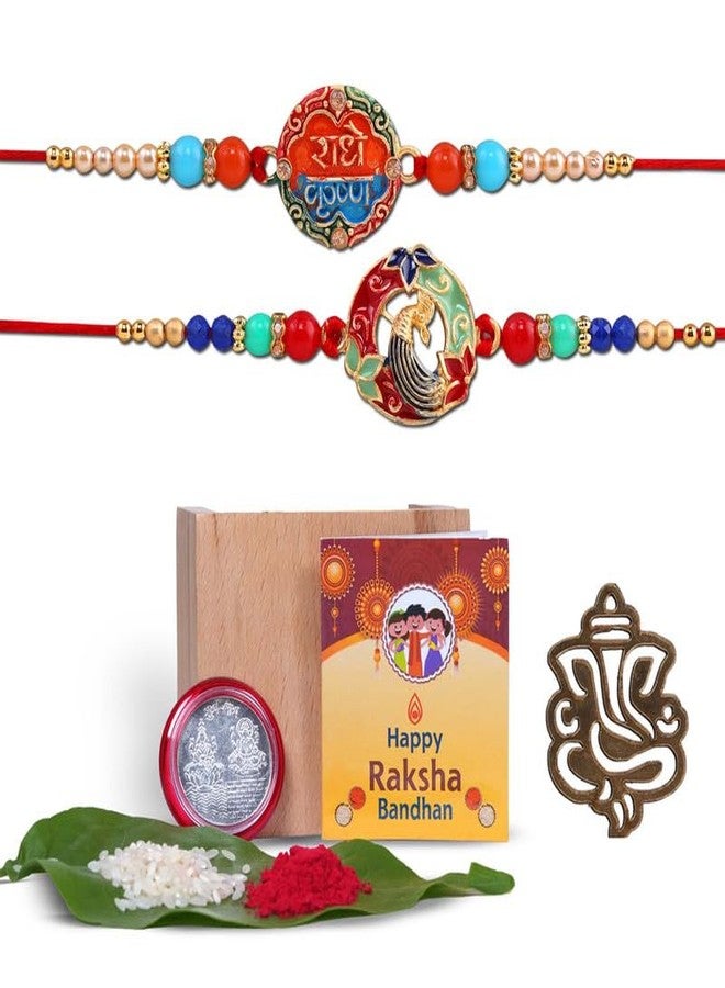 DarkShri مصمم DarkShri Rakhis مع RoliChawalPack - Rakhi للأخ، Bhaiya، bhabhi، bhai Rakhi مجموعة من -2 A0003 - Image 1