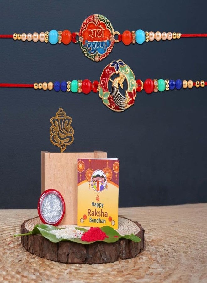 DarkShri مصمم DarkShri Rakhis مع RoliChawalPack - Rakhi للأخ، Bhaiya، bhabhi، bhai Rakhi مجموعة من -2 A0003 - Image 2