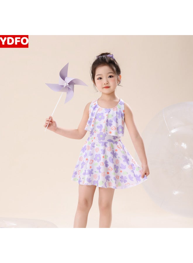 Children's Swimwear Girls'  Summer New Swimwear Small, Medium And Large Children's Baby Cute Western Style Girls' Swimwear