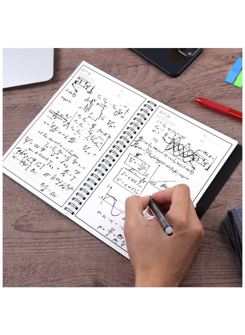 Reusable Digital Notebook Smart Notepad A5 Wirebound Notebook To Do List Pad  with 2 Pen Sticky Notes Flags and Wipe Lined Notebook for Quick Sketch Cloud Storage and Reuse