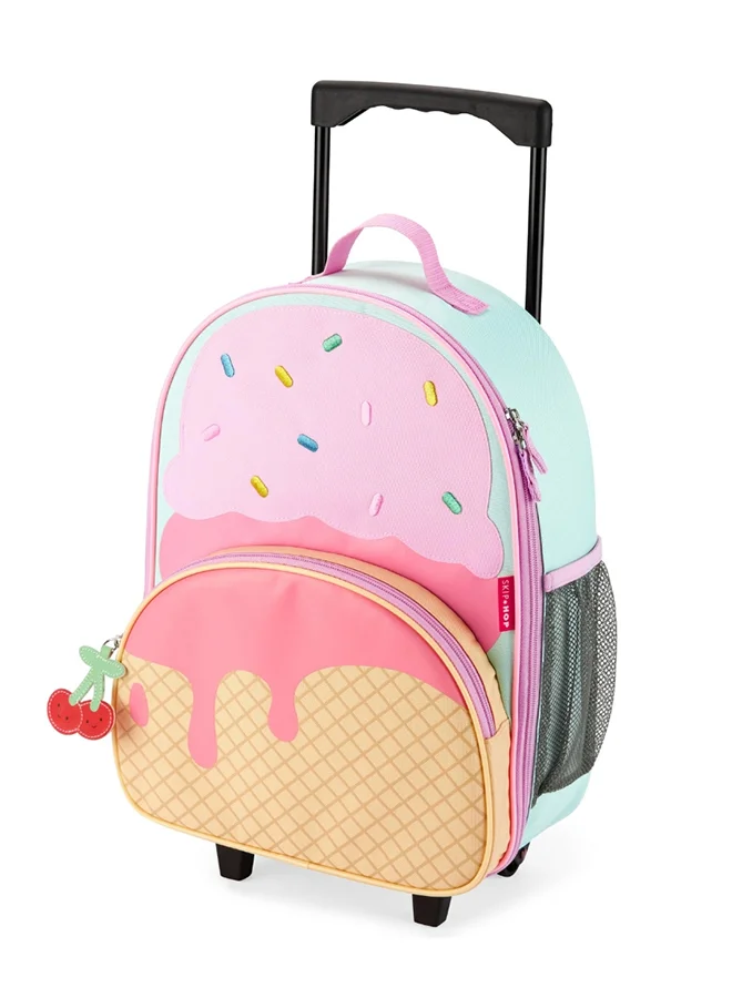 Skip Hop Spark Style Luggage - Ice Cream - Glittery Rolling Travel Bag for Kids