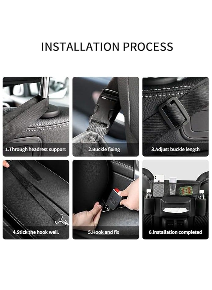 Arabest Car Handbag Holder Between Seats Suede Large Capacity Car Purse Holder Automotive Consoles & Organizers for Document Phone Storage Car Organizer（Brown） - Image 5