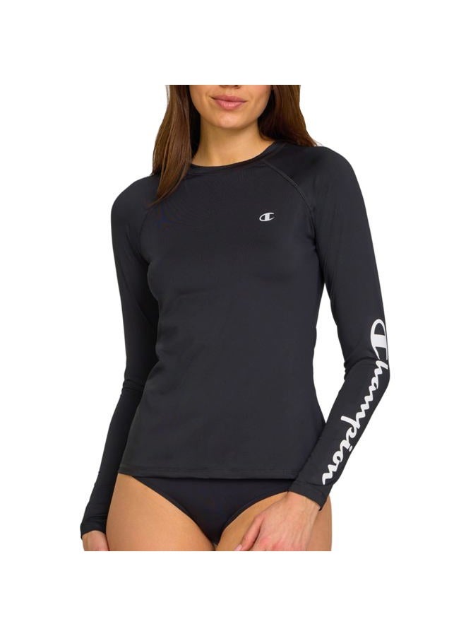 Champion Rash Guard for Women, Womens Rash Guard Long Sleeve Shirts, Rashguard Swim Shirt Women UPF 50+ SPF & UV Protection, Black, M - Image 1